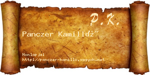Panczer Kamilló névjegykártya